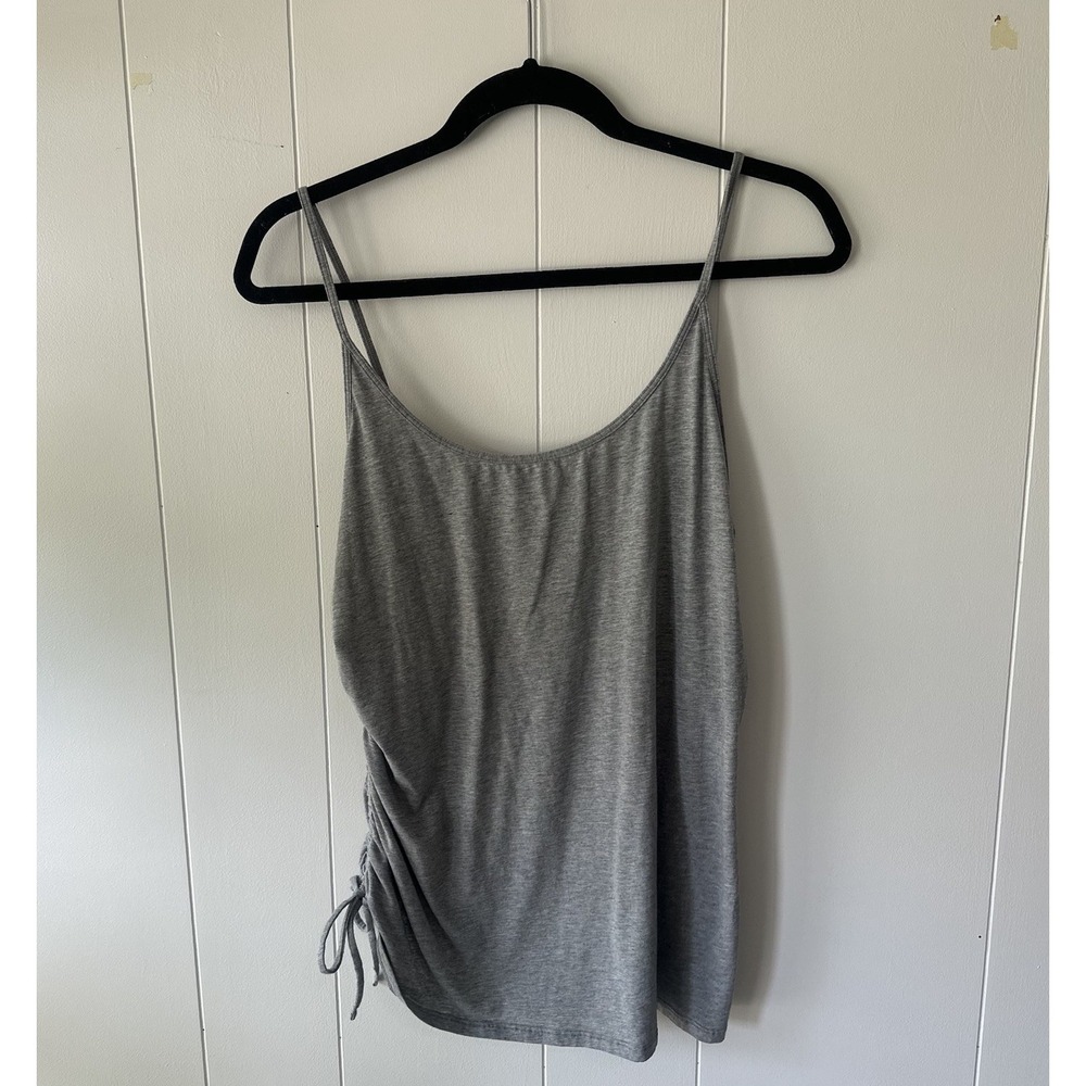 Lululemon Always Two Sides Tank Top Sz 12 Heathered Grey Pima Cotton Cinches